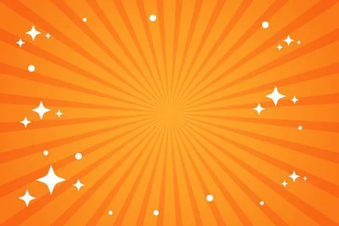 Orange Sunburst Background with Sparkles Illustrazione stock