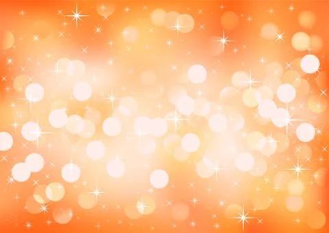 Orange sunny festive lights, vector background. Stock Illustration