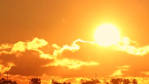 Orange sunrise and clouds Stock Footage 259439875