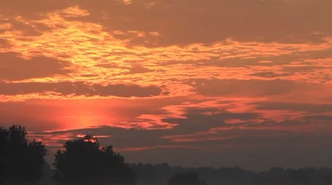 Orange sunrise timelapse Stock Footage 8149127