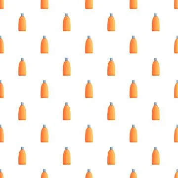 Orange sunscreen bottles pattern repeating summer skincare Stock Illustration