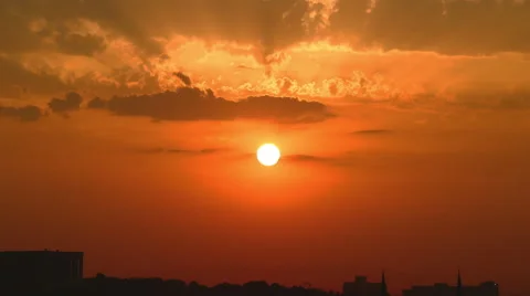 Orange Sunset 4K Timelapse Ankara Turkey Stock Footage 52853095