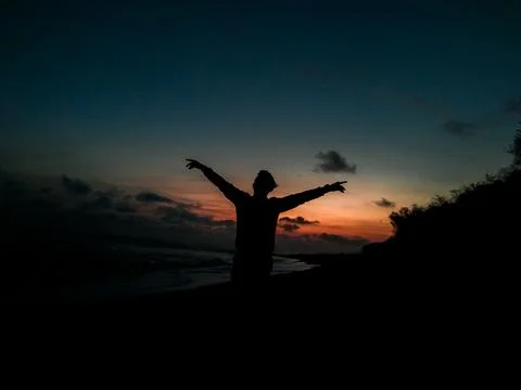 Orange sunset background Stock Photos