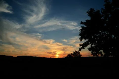 Orange sunset with beautiful clouds Foto stock