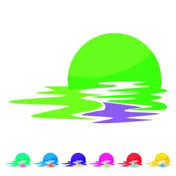 Orange sunset cartoon vector graphic 스톡 일러스트