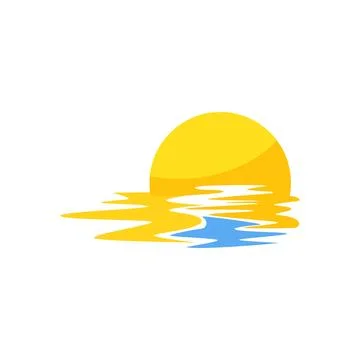 Orange sunset cartoon vector illustration 스톡 일러스트