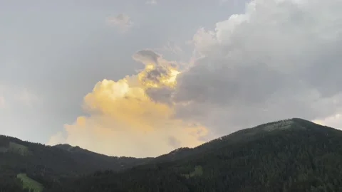 Orange Sunset Cloud with mountains Video stock 198869157