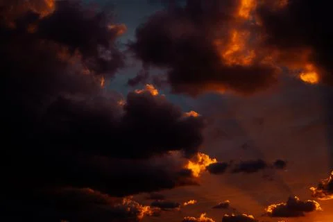 Orange sunset clouds. Background. Texture 写真素材