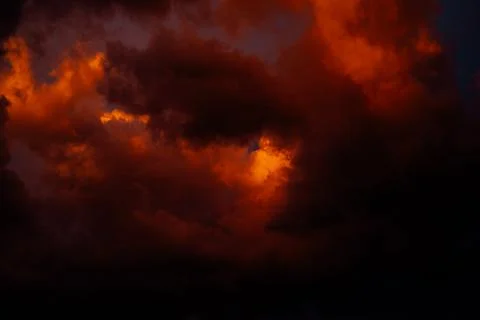 Orange sunset clouds. Background. Texture Stock-Fotos