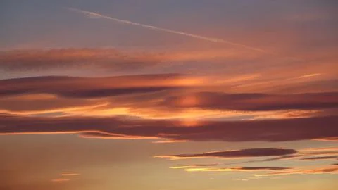 Orange Sunset Clouds Stock Photos
