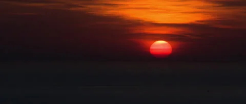 Orange Sunset Stock Footage 34016676