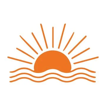 Orange Sunset Icon Stock Illustration