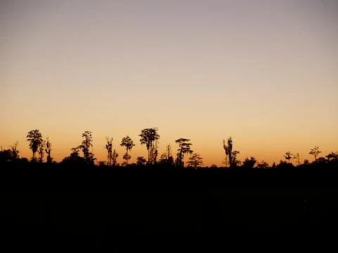 Orange Sunset Landscape Stock Photos