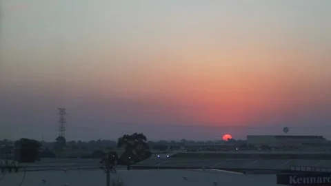 Orange sunset on Melbourne Vidéo 145186711