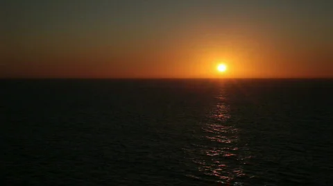 Orange sunset over ocean P HD 4328 Stock Footage 569990