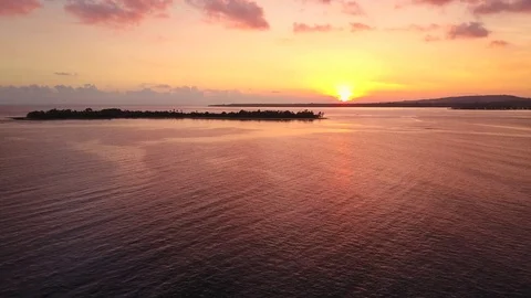 Orange Sunset over the Pacific Ocean Stock Footage 76718956