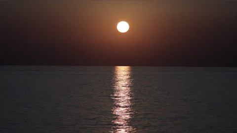 Orange sunset over the sea. Stock Footage 301775437