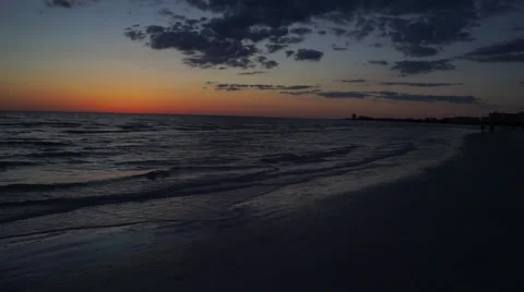 Orange Sunset Pan with Glidecam Video stock 62811931