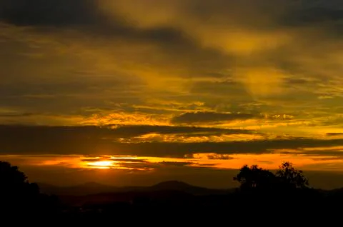 Orange sunset Stock Photos