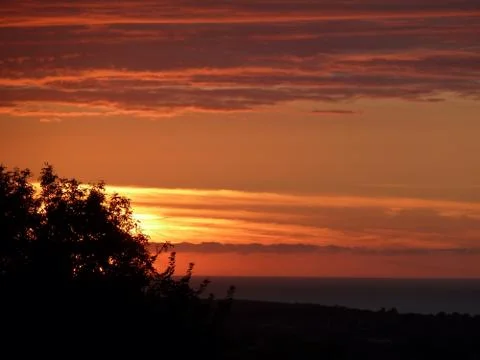Orange sunset Stock Photos