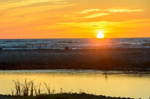 Orange sunset. Stock Photos