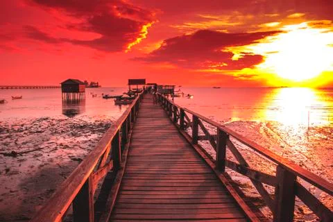 Orange sunset Stock Photos