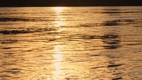 Orange Sunset Reflections in Water Видео 120554553
