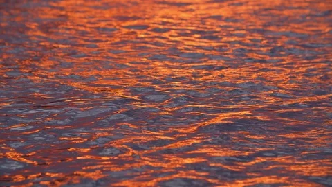 Orange Sunset Reflections in Water Видео 120554569