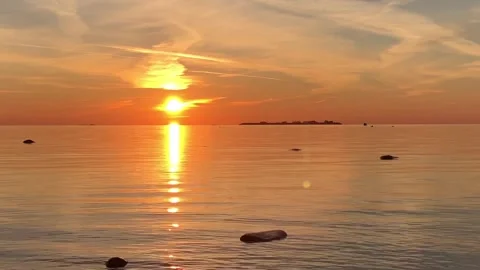 Orange sunset, seascape Stock Footage 319024939