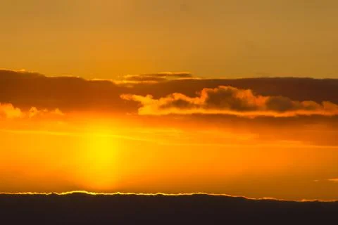 Orange sunset sky Stock Photos