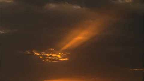 Orange sunset sky with sun rays and clouds, Sunset Colours Stock Footage 108573097