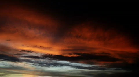 Orange Sunset Sky Time Lapse Stock Footage 581344