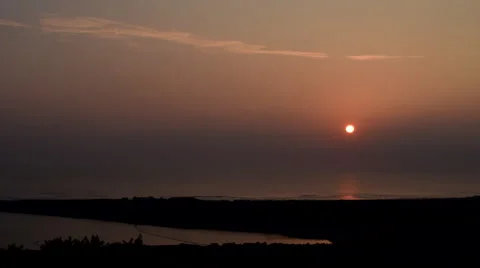 Orange Sunset Time-Lapse in 4K - Britain Stock Footage 49587343