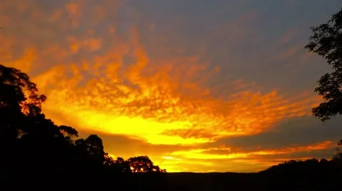 Orange Sunset Time Lapse Stock Footage 64338413