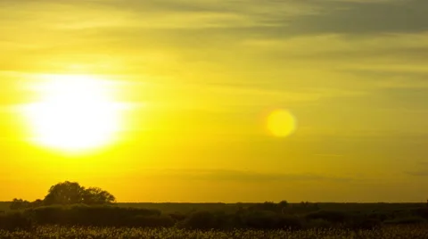Orange sunset . Time lapse without birds .  RAW output Stock-Footage 40292839