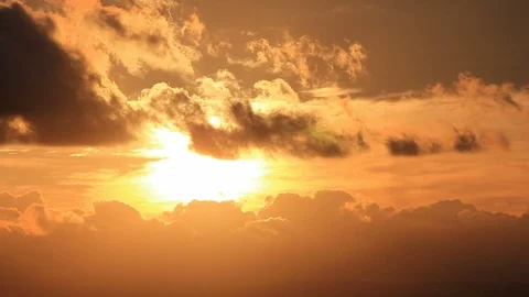 Orange Sunset Timelapse Stock Footage 120629419