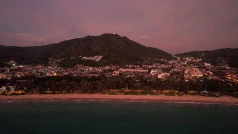 Orange sunset with a view of the beach Video stock 189462776