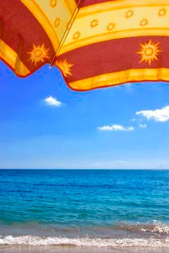 Orange sunshade Stock Photos