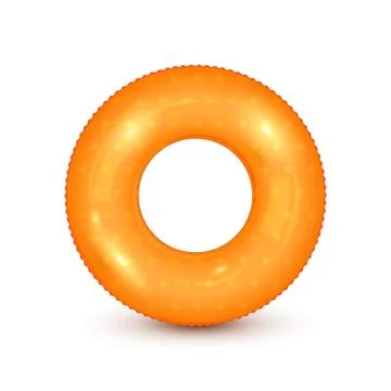 Orange Swim Ring on White Background Stock Illustration