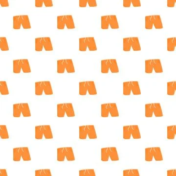 Orange swimming shorts seamless pattern for summer vacation Stock Illustration