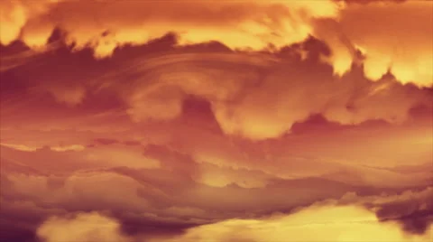 Orange swirling thunderstorm. Loop. Stock Footage 44561966