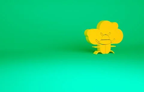 Orange System bug on a cloud icon isolated on green background. Cloud computi 库存插图