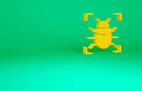 Orange System bug concept icon isolated on green background. Code bug concept Stock Illustration