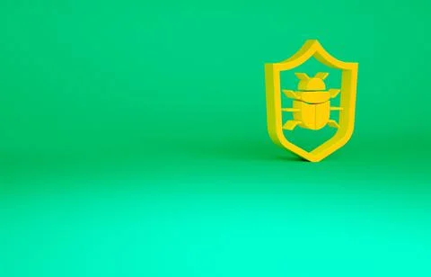 Orange System bug concept icon isolated on green background. Code bug concept Stock Illustration