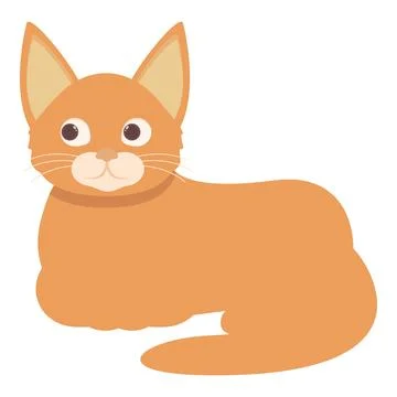 Orange tabby cat lying down looking forward Illustrazione stock