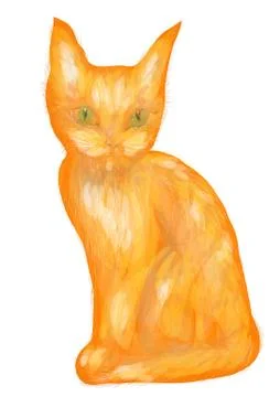 Orange tabby kitten Stock Illustration