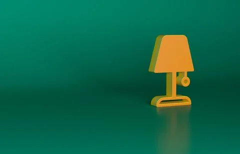 Orange Table lamp icon isolated on green background. Night light. Minimalism Stock Illustration