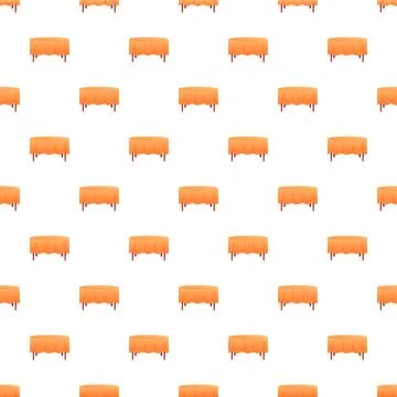 Orange tablecloth dining table seamless pattern background Stock Illustration