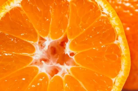 Orange tangerine macro close up Foto stock