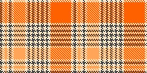 Orange Tartan Plaid Pattern with Bold Red and Beige Check Design Stock Illustration